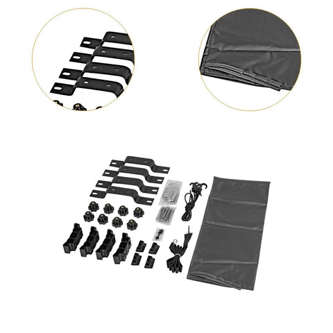 Rooftop Tent Mount Bracket Kit With Quick Release Clamp for Roof Racks and Crossbars, Universal SUV Fit, shown with components