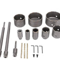 Awesome 7 Piece Concrete Hole Saw Kit With Tungsten Steel Bits And SDS Plus Shank For Brick Stone Wall Jobs Including Dust Bag To Tackle Any Tough Drilling Job With Ease, assorted sizes