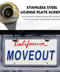 Lock Up Your Ride With This Anti Theft License Plate Screws Kit Featuring Tamper Proof Security Fasteners M6 Thread Black Mounting Hardware Includes Key To Keep Jokers From Yanking Your Tags Off Front Or Rear Bumper Today, showing stainless steel license plate screw close-up.