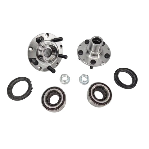 Front Wheel Hub And Bearing Kit With Seals And Retaining Clip Nut 2 Piece Replacement Set For Subaru Legacy Outback Impreza Forester And Baja 1990 To 2004 Without ABS