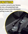 Close-up of Four Pack ATV And UTV Anchor Tie Down Anchors Compatible With Can Am Sea Doo Ski Doo Convert Factory Holes