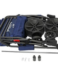 Beach Cart With Big Sand Wheels For Easy Sand Haul Wide Wheel Wagon preassembled components laid out