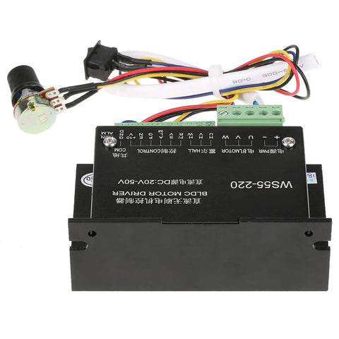 High Performance Three Phase BLDC Spindle Driver For CNC Machines 48 Volt 500 Watt DC Motor Controller with wiring harness