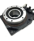 Heavy Duty Hollow Rotary Actuator Built Like A Tank With Rock Solid Cast Iron Base And Butter Smooth 360 Degree Electric Rotary Table For Precision Stepper Servo Motor Jobs showing close-up of the rotary actuator's metallic body.