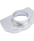 Aluminum Steering Wheel Bracket Bearing Seat for Sim Racing Direct Install Replacement in sleek silver finish, top view
