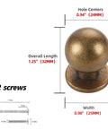 Top Shelf Antique Brass Kitchen Cabinet Knobs And Drawer Pulls Two Pack Sturdy Metal Handles with dimensions and screws.