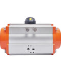 No Sweat At240 Air Pneumatic Actuator For Butterfly And Ball Valves, industrial actuator with silver and orange finish.