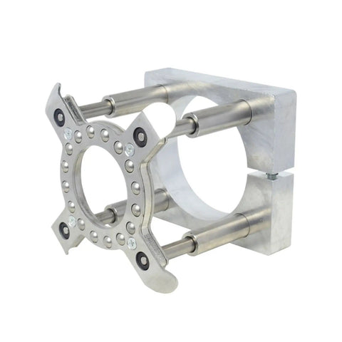 Pro Grade CNC Pressure Plate Clamp Features A Hella Secure Four Foot Fixture Design For Smooth Spindle Motor Router Swaps Rock Solid Grip 85Mm Quick Change Mount, aluminum construction.