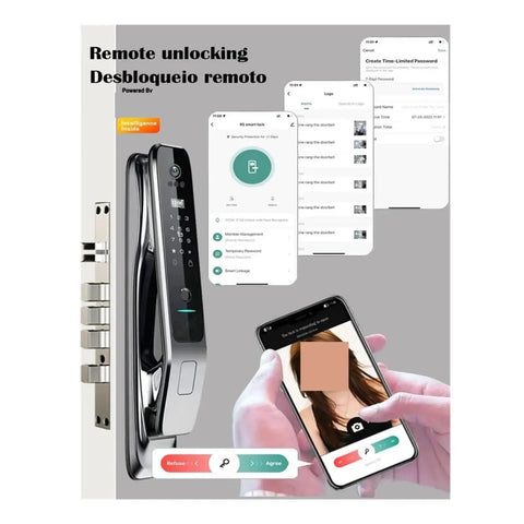 Automatic Smart Lock With App Control And Rapid 3D Fingerprint Scan For Pro Level Home Security Keyless Entry Gate with smartphone features.