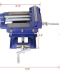 Ironclad 5 Inch Cross Slide Vise For Drill Press And Milling Machines Ultra Heavy Duty XY Two Way Bench Clamp dimensions 13.5x5.5x14 inches.