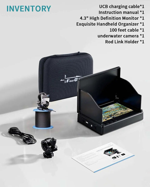 Underwater Fishing Camera With Infrared Night Vision Portable 100ft Cable 4 Point 3 Inch LCD Display Upgraded HD Lens accessories