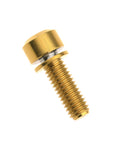 Titanium Alloy M6x16 18 20 25 30 35mm Hex Head Bike Stem Bolts With Washer For MTB And Road Bikes, Grade 5 6AL4V, Gold Finish