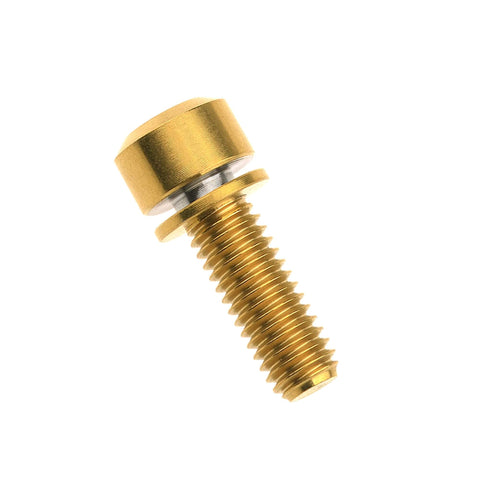Titanium Alloy M6x16 18 20 25 30 35mm Hex Head Bike Stem Bolts With Washer For MTB And Road Bikes, Grade 5 6AL4V, Gold Finish