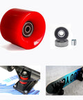 60mm Cruiser Skateboard Wheels 80A with ABEC-9 Bearings and Spacers, Red Penny Board Ready Set, PU wheels and hardware