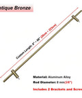 Straight Up Rock Solid Three Piece Metal Gallery Rails With Fresh Bronze Spindles And Heavy Duty Brackets For 22 Inch Replacement Shelf Guard Rods Tight Display Rack, custom length 8-88 inches, aluminum alloy construction.