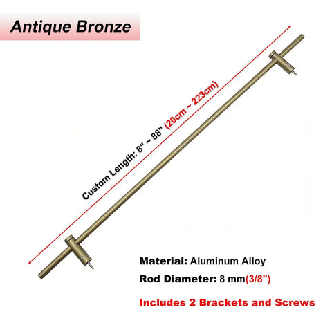 Straight Up Rock Solid Three Piece Metal Gallery Rails With Fresh Bronze Spindles And Heavy Duty Brackets For 22 Inch Replacement Shelf Guard Rods Tight Display Rack, custom length 8-88 inches, aluminum alloy construction.