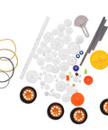 Plastic Gear Set For Small Motors And DIY Robots 78 Piece Spindle Gears Kit with axles, wheels, belts, and components