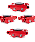 Beefy 8 Ton Industrial Machinery Mover with 360 Degree Rotating PU Rollers, Solid Carbon Steel Heavy Duty Skates Dolly, red