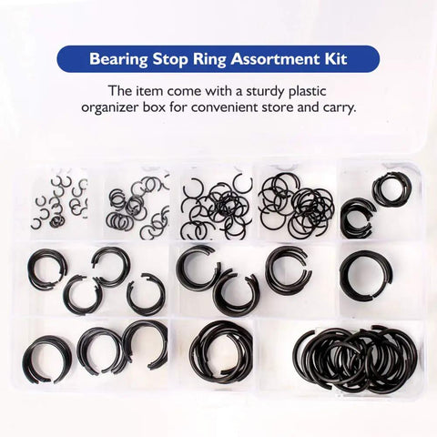 65Mn Spring Steel Snap Ring Set For Hole Sizes 4Mm Through 20Mm Round Wire Bearing Stop Rings Assortment Kit 180 Pcs Phosphated Finish