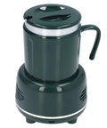 Dual Mode Electric Mug Warmer And Cooler Keeps Your Coffee Ice Cold Or Piping Hot Desktop Aluminum Heater Chiller Usb Powered Non Slip Mat For Daily Grind Green, top view of green USB powered mug warmer and chiller.