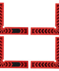 Angle Clamps 4 Piece Set With Multi Scale For Woodworking And Carpenter Projects 90 Degree Positioners, red plastic design.