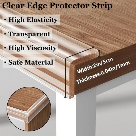 Clear Edge Protector Strip For Baby Proofing 32.8ft Thick Soft Corner Guards For Furniture kid safe bumper tape on table edge