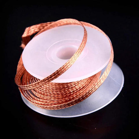 4Pcs 3.5mm Desoldering Braid Solder Removal Wick Wire Kit 1.5m Long for PCB Cleaning and Repair on a plastic spool