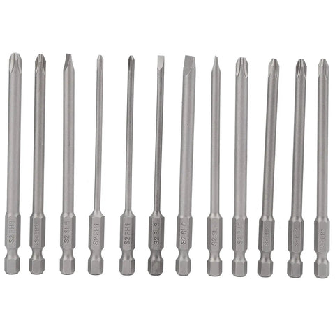 12 Pack Premium S2 Alloy Steel Screwdriver Bits With Sandblasted Rust Resistance For Electric Drill And Manual Tasks Delivering Precise Torque And Stable Performance Without Slipping In Tight Spots, assorted tips
