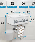 Dual Function Wall Mounted Toilet Paper Holder With Shelf And Flushable Wipes Dispenser Storage Space Saving Bathroom Organizer