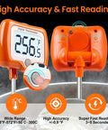 Digital Deep Fry Thermometer With Rotatable Display, 10 Inch Probe, high accuracy display, temperature reading at 256.6°F