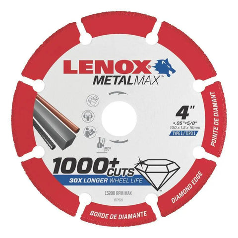 Metalmax 4 Inch Segmented Rim Diamond Cutting Wheel For Metal Dry Use Up To 15,200 RPM 5/8 Inch Arbor For Angle Grinders Cuts Steel Stainless Steel Aluminum Cast Iron Rebar Sheet Metal Non Ferrous Metals 1,000 Plus Cuts