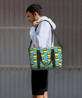 Man carrying Laptop Tote Bag For Women Work Weekender With Dope Cool Duck Sunglasses Print Travel Duffle For Men