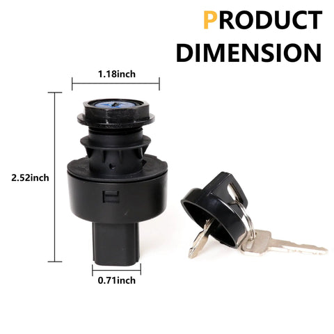 Ignition Key Switch For Ranger 1000 XP 1000 ATV UTV 4 Pin 3 Position Off Run Start Replacement Kit with dimensions