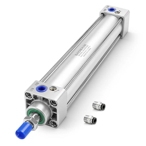 Industrial Pneumatic Air Cylinder 1.57 Inch Bore 11.81 Inch Stroke Double Acting Single Rod M12x1.25 Threaded Rod Port