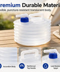 Collapsible Water Container With Spigot For Camping And Hiking BPA Free Foldable Water Jug 10L shown with spigot and handle
