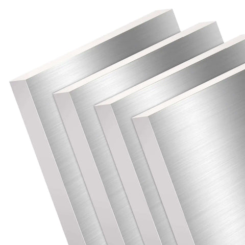 Four Pack 6061 Aluminum Sheets 3.9 X 3.9 X 0.47 Inch Aluminum Plate With Protective Film Finely Polished And Deburred Perfect For DIY Projects And Welds