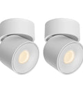 Dimmable LED Ceiling Spotlight Kit 2 Pack With 7W White Directional Accent Lights, Adjustable Modern Wall Spot Lights, Warm White 97 CRI
