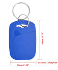 13.56MHz RFID Key Fobs For Door Access Pack Of 100 IC Key Fob Tags Programmable ISO14443A Card Keychain with dimensions