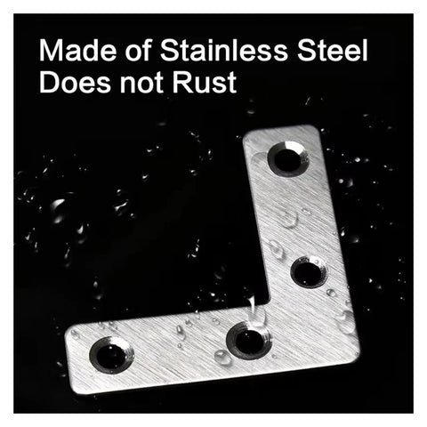 80mm L Shaped Flat Stainless Steel Corner Brackets For Shelves And Cabinets with corrosion resistant steel in wet environment