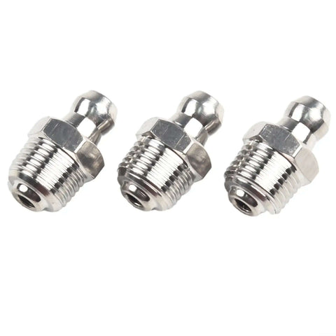 Top Tier Straight Hydraulic Grease Fitting Assortment Kit For M10 X 1mm Thread Made From Rust Resistant 201 Stainless Steel Ideal For Bearings Industrial And Farm Workshop Gear And Heavy Duty Maintenance Jobs, three fittings