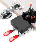 35mm Concealed Door Hinge Jig for Cabinets Pro Grade Aluminum Alloy Guide and components on cabinet door