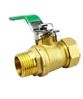 Heavy Duty Brass Ball Valve With Compression Fitting For Aluminum Composite Pipe slick quarter turn shutoff handle for water control.