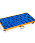 Leakproof Spill Containment Pallet With Drain For Garage And Warehouse Durable Metal Tray Size 125 By 65 By 15 Cm Yellow And Blue
