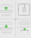 Installation diagram for Regal Solar Post Cap 4x4 White With Warm And Cool LED Light Modes Durable PVC Post Light