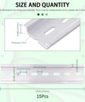15 Piece Slotted Aluminum DIN Rail Kit For Electrical Enclosures 6 Inch Long 35mm Wide 7 5mm High Heavy Duty Rails diagram