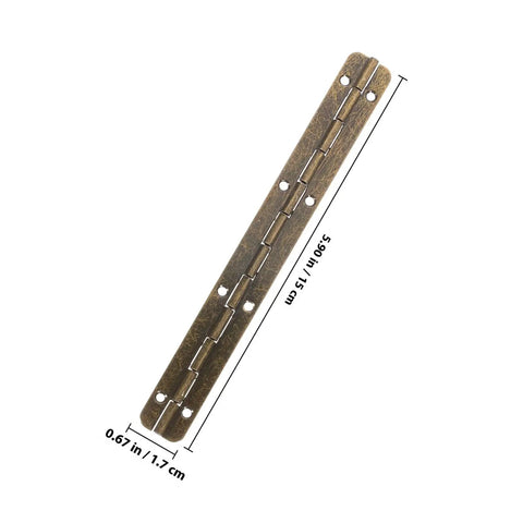 Six Piece 150 Mm Metal Piano Hinges In Vintage Bronze, continuous door hinge showing dimensions of 150mm length.