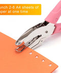 2 Pack Handheld Hole Punch Set With Heart And Star Shape Punches punching orange paper, stainless steel construction, ergonomic handles