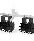 Two Piece ATV Disc Plow Harrow Set For Tractor Attachments showing adjustable steel discs for soil loosening