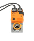 Rock Solid Hvac Ball Valve And Damper Actuator Lm24Ap5 top view, electric actuator with orange casing for commercial airflow regulation.