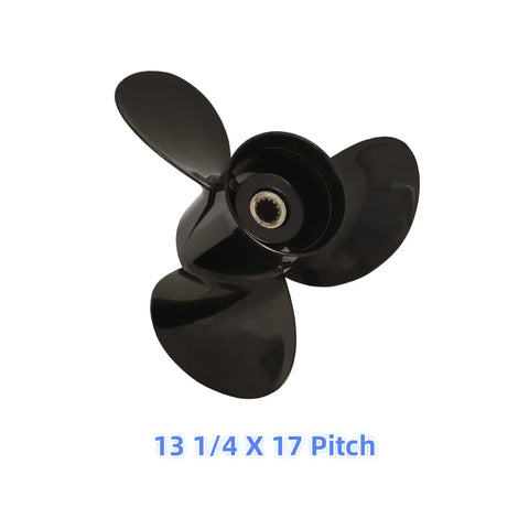 Outboard Boat Propeller Replacement 13.25 X 17 Pitch 3 Blade 13 Spline Beefy Aluminum Hub Kit For Johnson Evinrude OMC V4 Outboard 40 140 HP Fits Boats Under 50 MPH